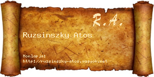 Ruzsinszky Atos névjegykártya